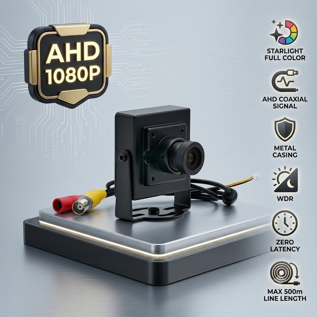 Home Security Kamera - 1080P Mini Metal Security CCTV AHD