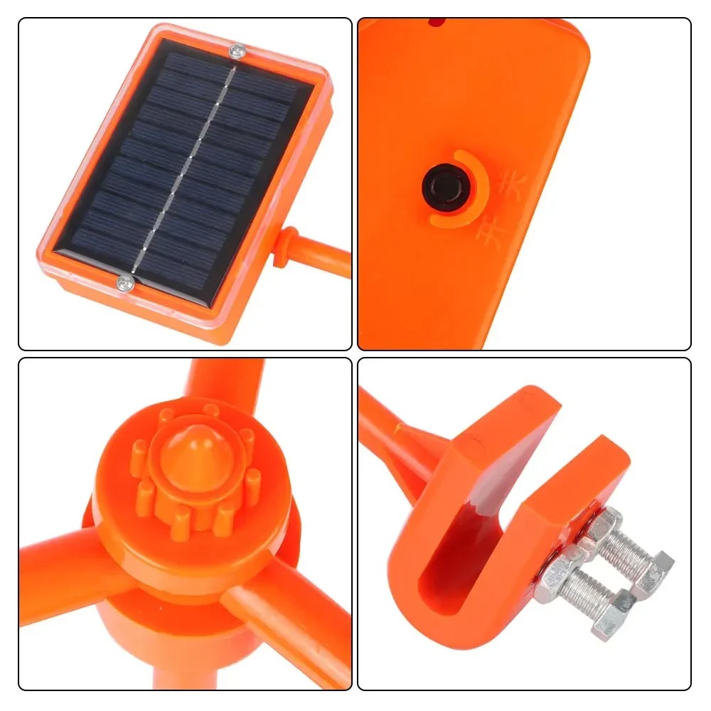 Home Security Yard Sign - Solar Wind Powered 360° Bird Repeller
