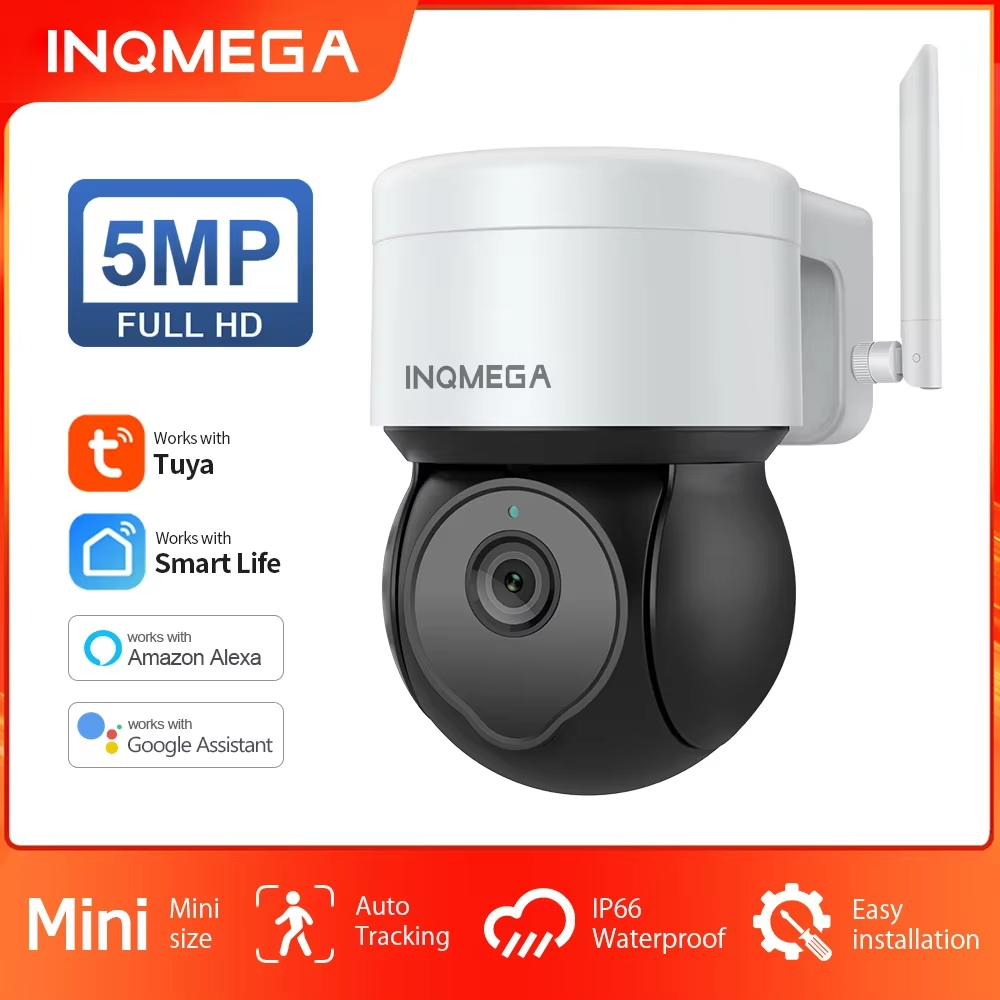 Home Security Yard Sign - INQMEGA 5MP Tuya Outdoor PTZ Camera