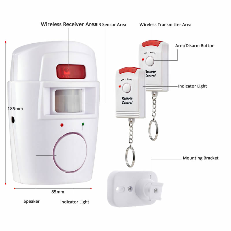 Wireless PIR Motion Sensor Det - Home Security Yard Sign ulasan dan harga