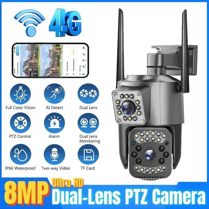 8MP WIFI IP Camera 4K PTZ Dual - Home Security Kamera ulasan dan harga