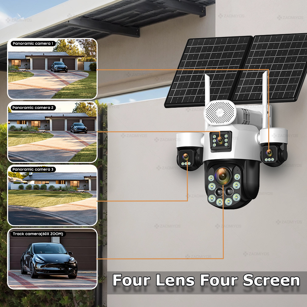 4 Lens Outdoor 360° Surveillan - Home Security Kamera ulasan dan harga