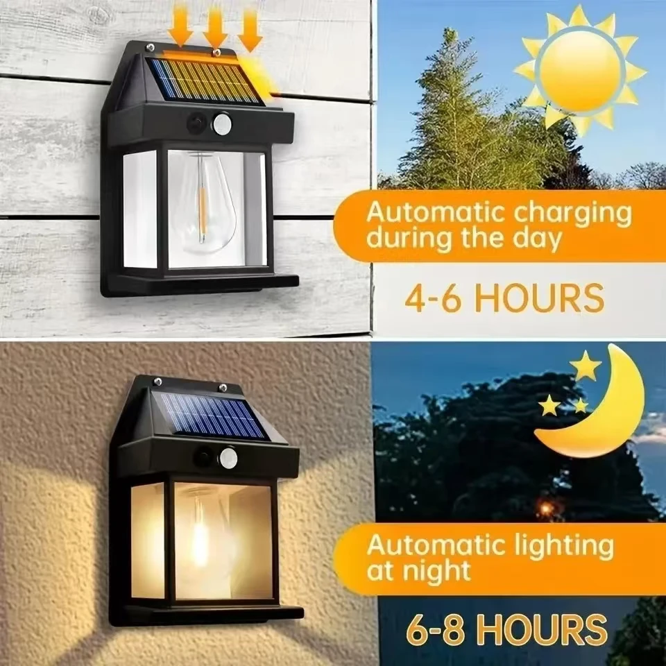 Outdoor Solar Tungsten Wall Li - Home Security Yard Sign ulasan dan harga