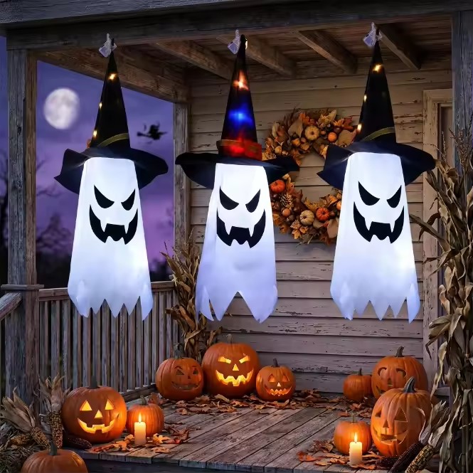 Halloween Glowing Witch Hat La - Home Security Yard Sign ulasan dan harga