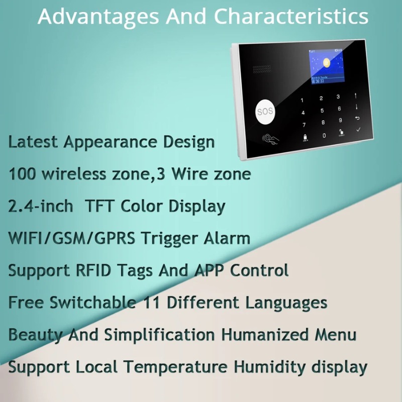 W7B Wireless Wired Alarm Syste - Home Zone Security App ulasan dan harga