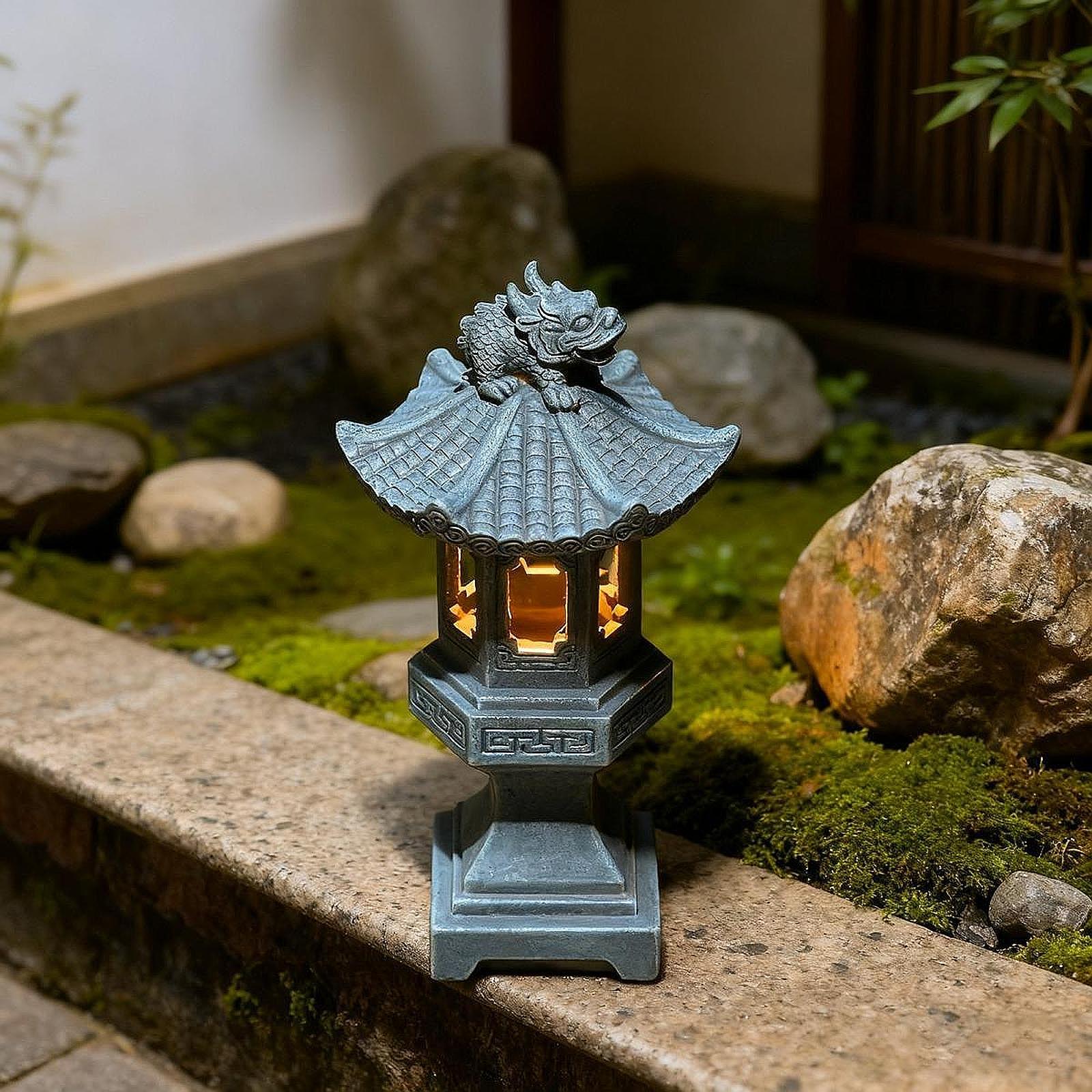 Solar Pagoda Lantern with Lant - Home Security Yard Sign ulasan dan harga