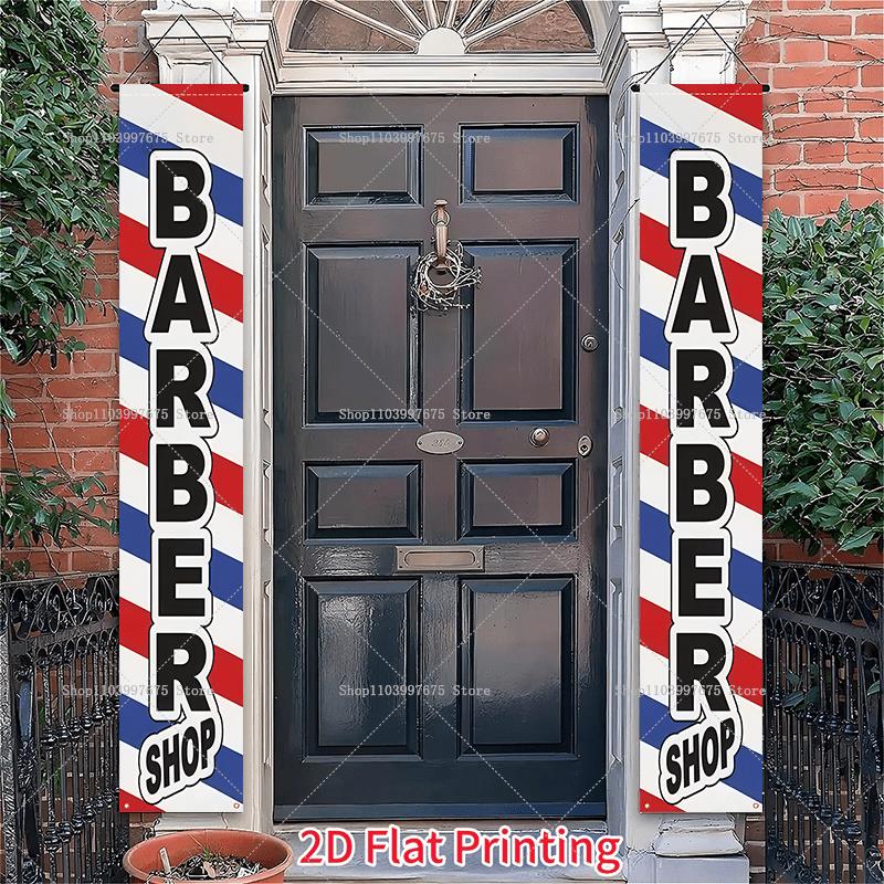 2D Barber Shop Text Logo Door  - Home Security Yard Sign ulasan dan harga