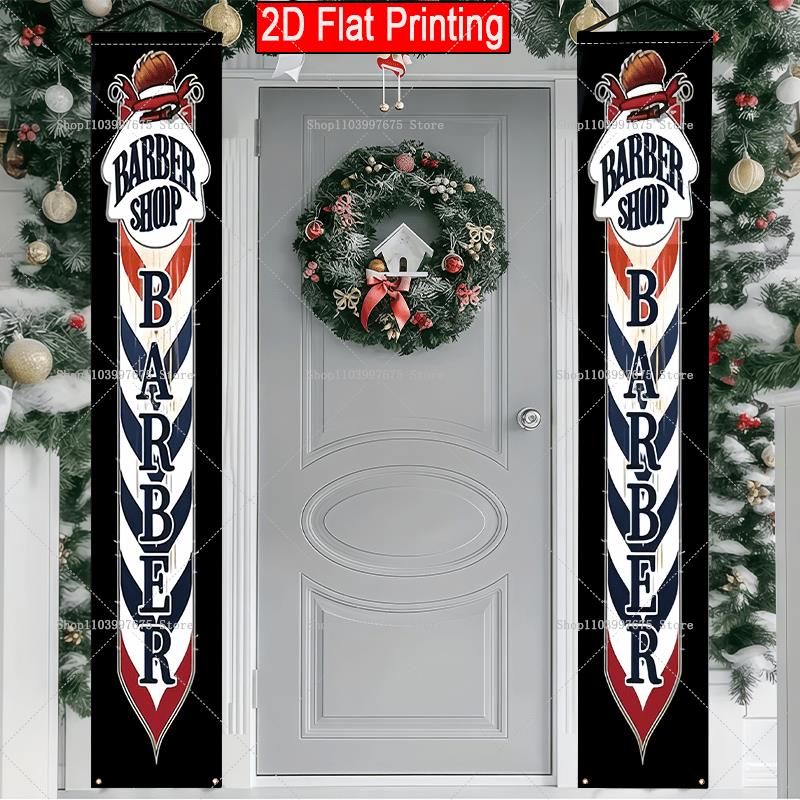 2D Barber Shop Text Logo Door  - Home Security Yard Sign ulasan dan harga