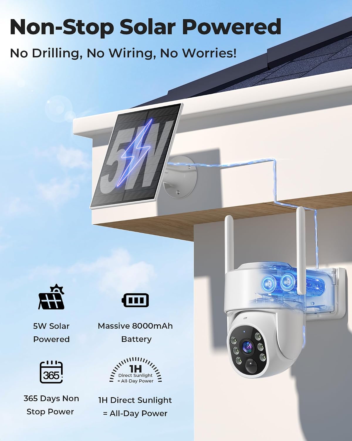 Solar Powered Wireless Outdoor - Home Security Cameras No Subscription ulasan dan harga
