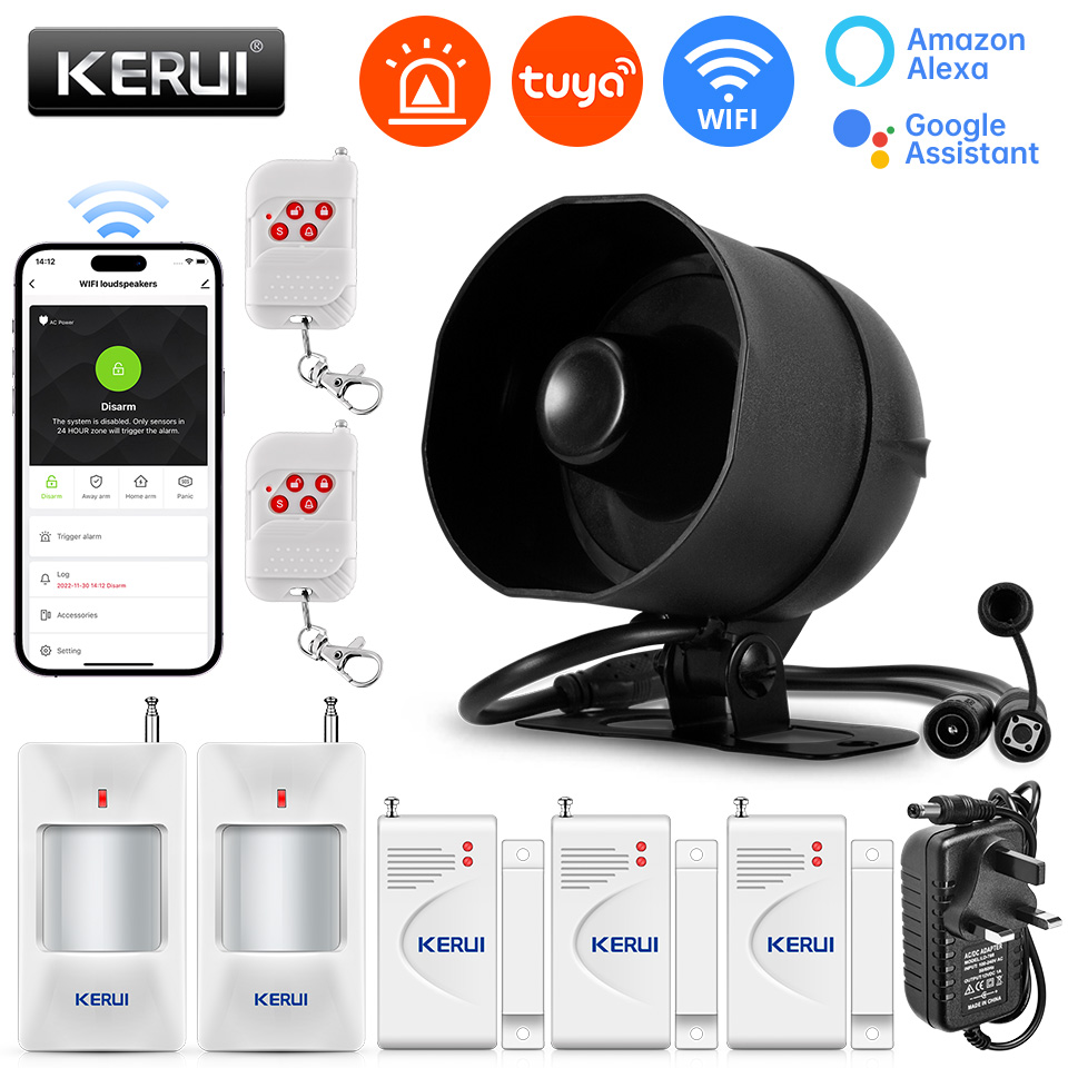 KERUI 120db Loud Sound Alarm S - Home Zone Security App ulasan dan harga